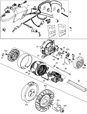 Control Panel, Flywheel & Generator Diagram and Parts List for PCI2800-AR Type 1 Porter Cable Generator